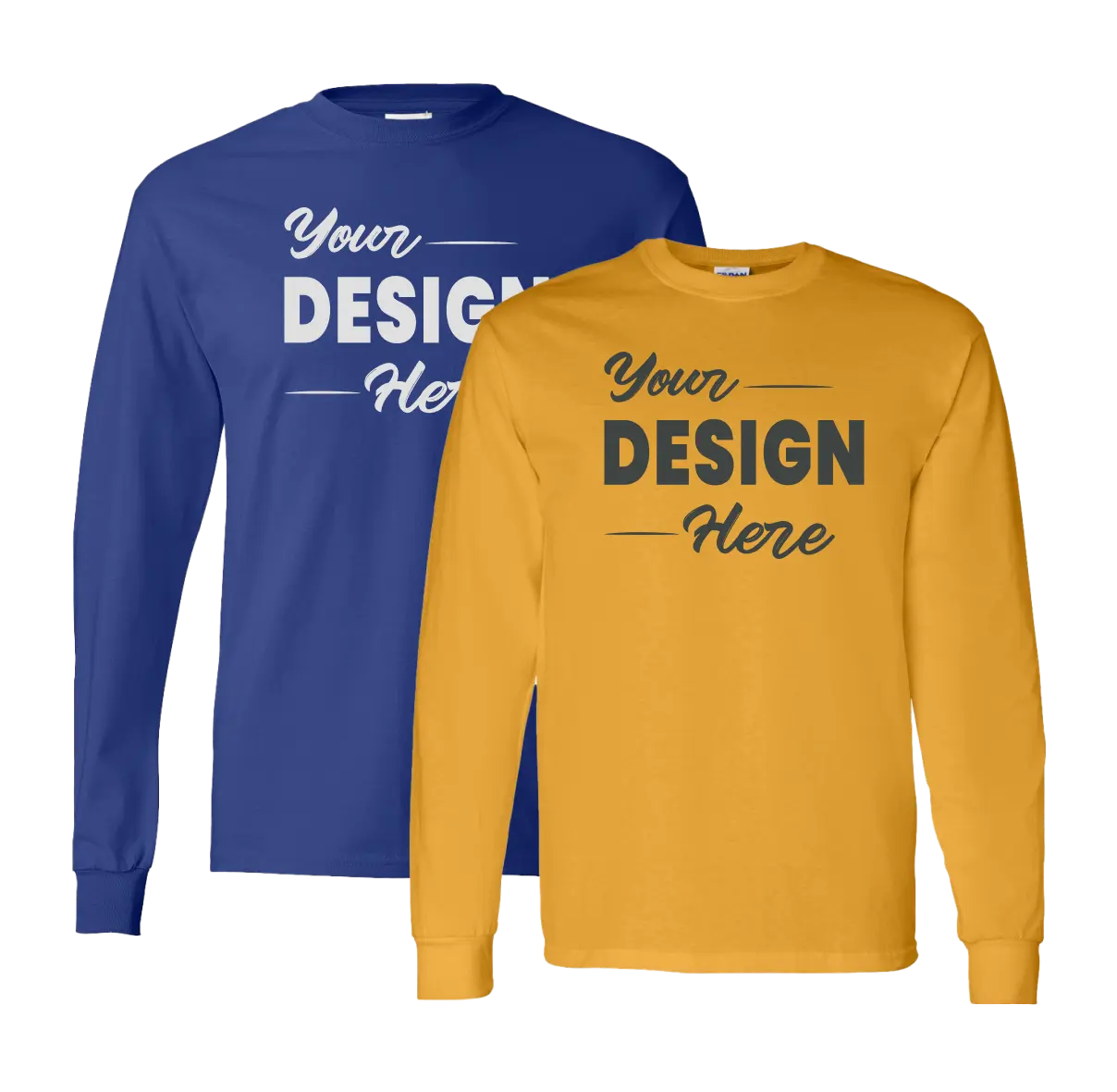 Blue and burgundy crewnecks